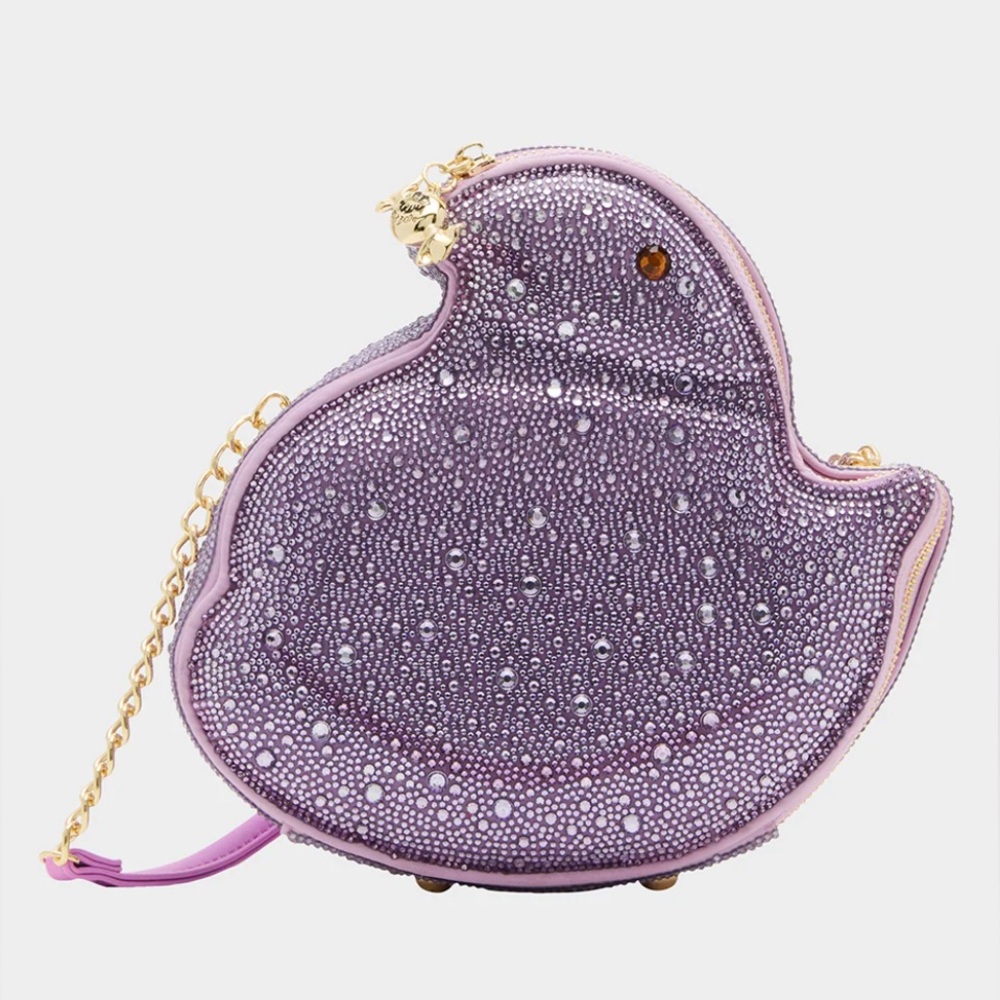 🐣 KITSCH PEEPS® RHINESTONE CHICK CROSSBODY BAG! by Betsey Johnson - Picture 6 of 7